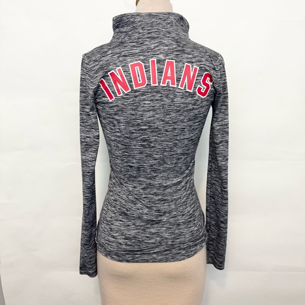 Victoria’s Secret PINK ultimate half zip heather gray Cleveland Indians Sweater